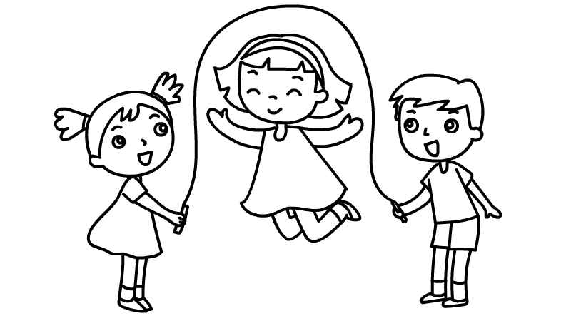 小朋友跳绳简笔画步骤 小朋友跳绳简笔画画法