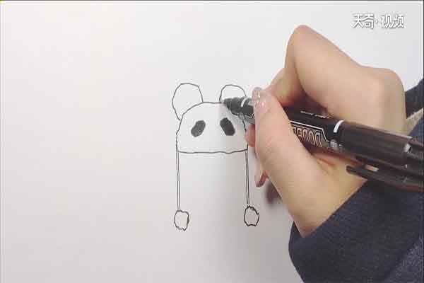 熊猫帽子简笔画(熊猫的眼睛怎么画才好看)