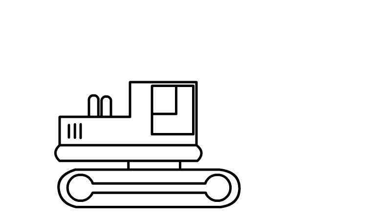 挖机简笔画的画法(画挖机的车身线条有哪些)