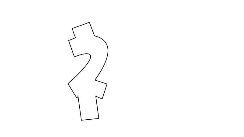 福字简笔画(画出福字的部首镂空字形)