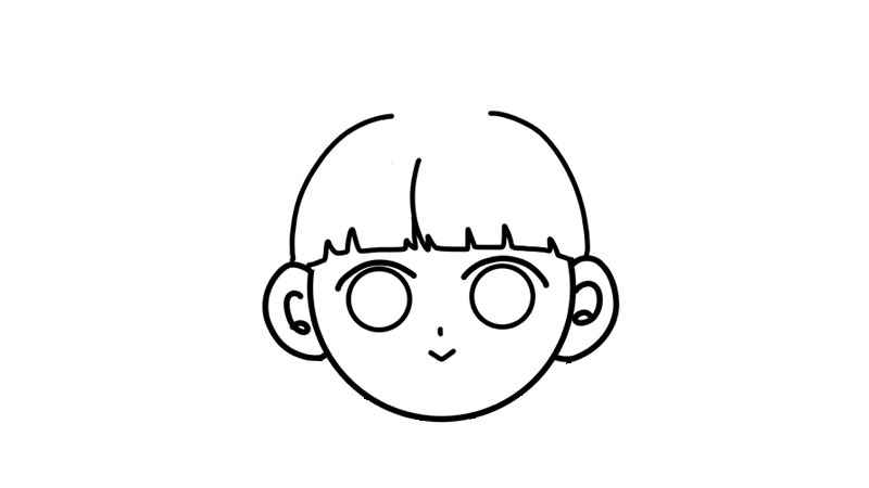 卡通头像简笔画(画出人物的脖子、肩部及其服饰)