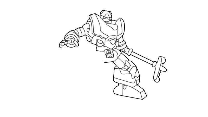 变形金刚简笔画怎么画(变形金刚上半身身体线条和他的武器)