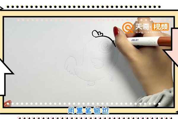 小鸡仔简笔画(铅笔勾画出小鸡仔的形状)