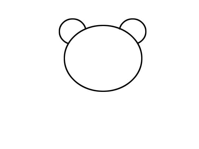 熊简笔画(画出熊的身体、手和脚。)