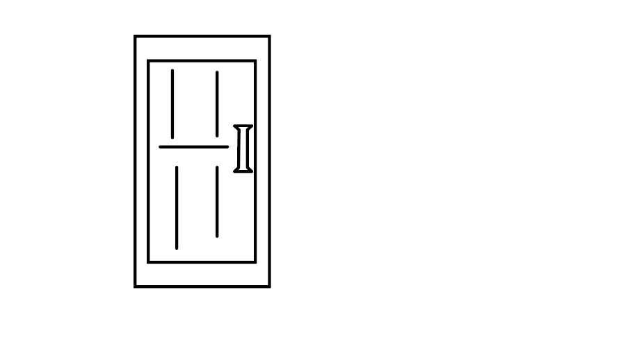 大门简笔画(画好的元素涂上相应的颜色即可)