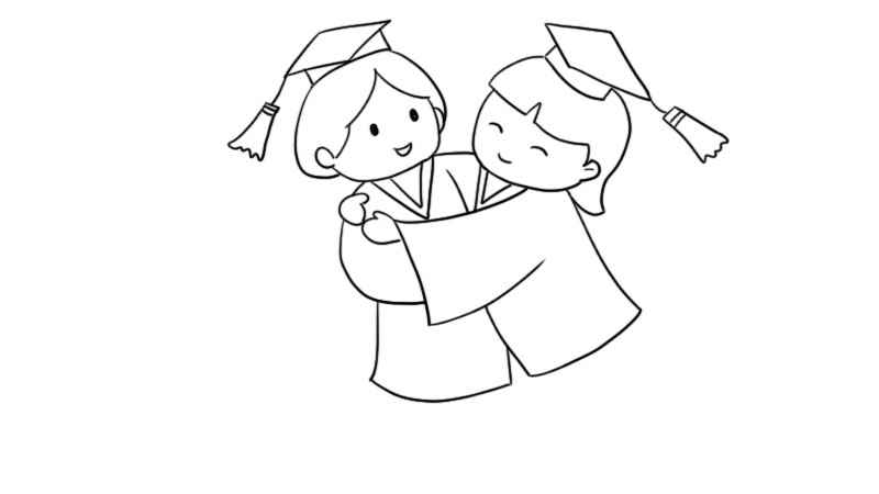 我们毕业了图片简笔画怎么画(女生脑袋的线条怎么画)