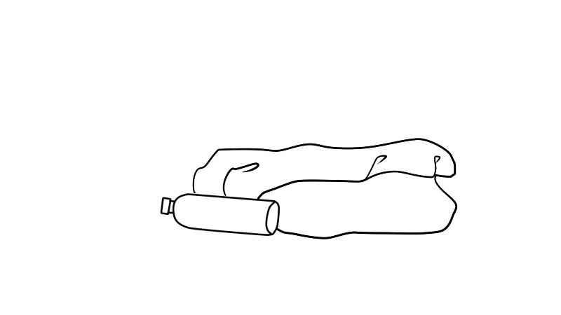 垃圾简笔画怎么画(垃圾袋的旁边描绘一个瓶子的形状)