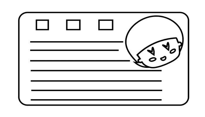 明信片简笔画(画明信片的外轮廓、横线和矩形)