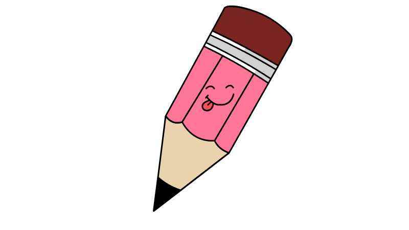 铅笔简笔画(画出铅笔的笔杆上的图案和橡皮擦)