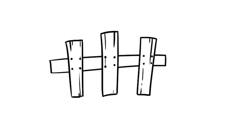 花园简笔画(草坪花卉栅栏的制作方法)