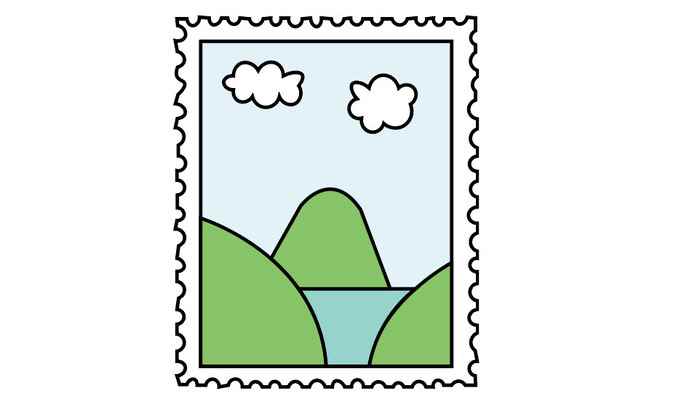 邮票简笔画(画邮票的边缘线条有哪些)