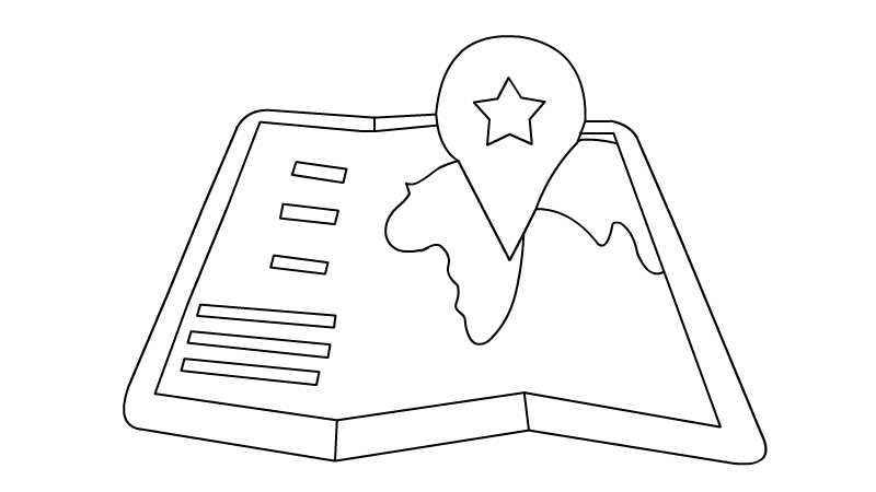 地图简笔画(地图涂上颜色就可以了)