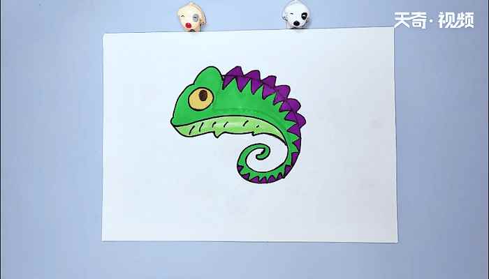 变色龙的简笔画(如何画出变色龙的身体轮廓)