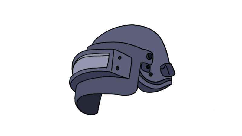 三级头简笔画(画出三级头的头盔和上面的螺丝)