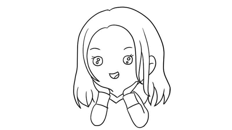 脸怎么画简笔画(画出发型和脸部五官轮廓)