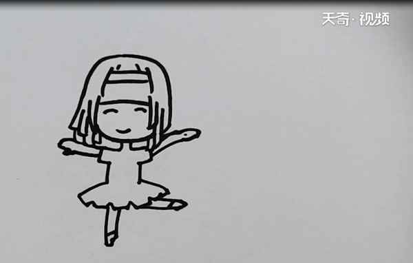 跳舞简笔画(先画女式短发和发夹的区别)