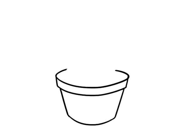 盆栽简笔画(花盆上的花叶怎么画好)