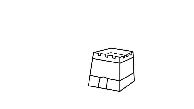 万里长城简笔画(长城的城墙和另一座烽火台)