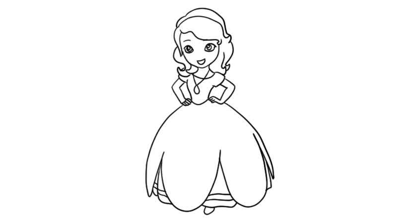 小公主苏菲亚简笔画教程 小公主苏菲亚简笔画画法