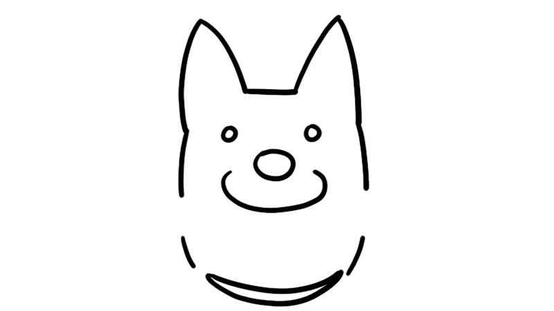 柴犬卡通头像简笔画(先画柴犬的头型有哪些)