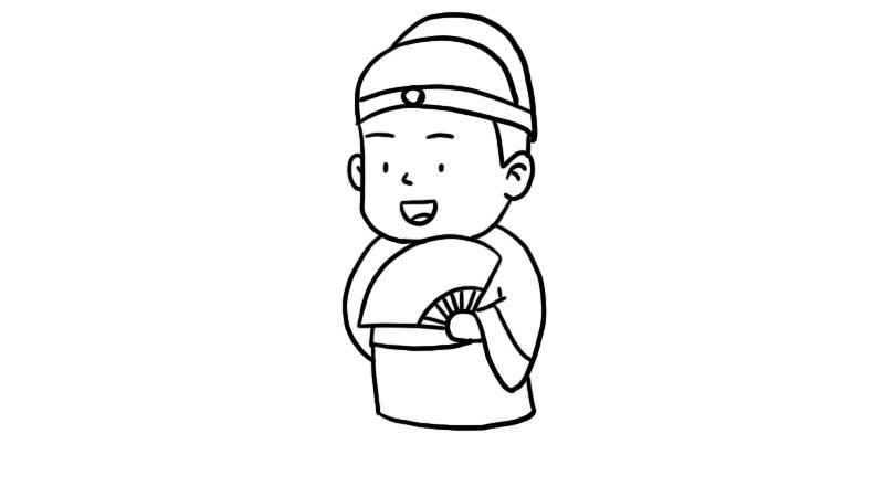 古代诗人简笔画(古代诗人的头部和五官。)