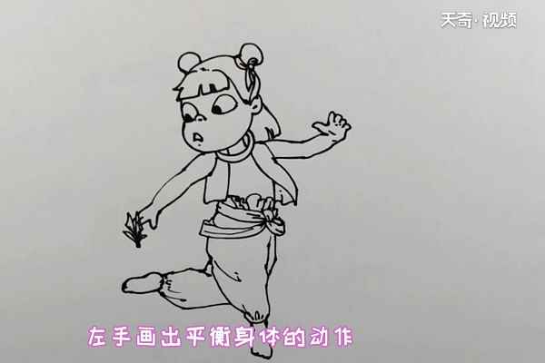 小哪吒简笔画(哪咤的眼圈涂一圈褐色)