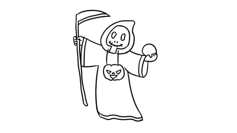 万圣节恐怖鬼怪简笔画(手画头部和手臂有什么区别)