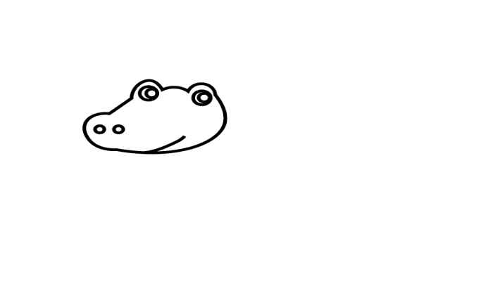 鳄鱼简笔画(画鳄鱼的身体、脚和尾巴)