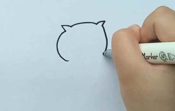 松鼠简笔画(小松鼠的头和耳朵)