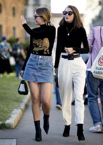 毛衣搭配方法(毛衣可以搭配衬衣、纯色大衣、基础长裤、皮裙、百褶裙、格纹裙、)