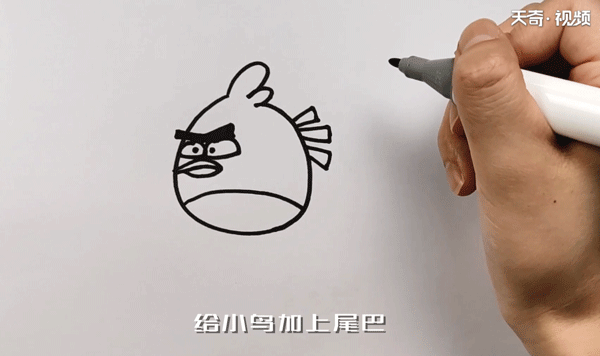 愤怒的小鸟简笔画(我们先画一个圆圆的脑袋)