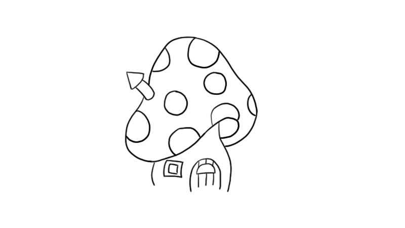 蘑菇屋简笔画