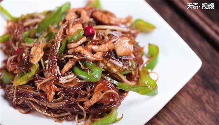 豆芽炒粉丝怎么做(青椒切丝怎么做好吃)