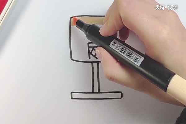 篮球框简笔画(篮球框的先画一个长方形)