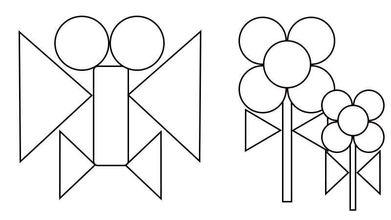 图形手抄报一年级简单(画出图形的轮廓;填充好颜色就完成了)