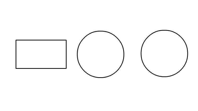 交通标志简笔画(画出一个长方形和两个圆形)