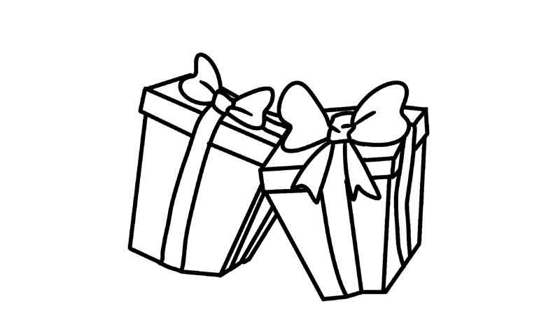 礼物盒简笔画怎么画(外面画一个蝴蝶结的礼物盒)