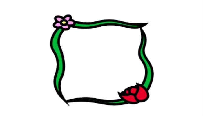 小清新边框花纹简笔画(顶部画花朵的颜色有哪些)