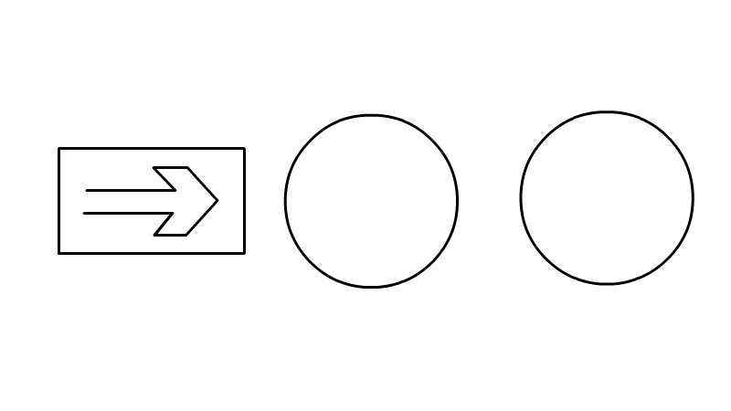 交通标志简笔画(画出一个长方形和两个圆形)