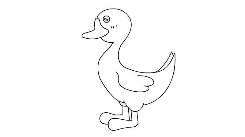 小鸭子简笔画(画出小鸭子的身体和脚掌)