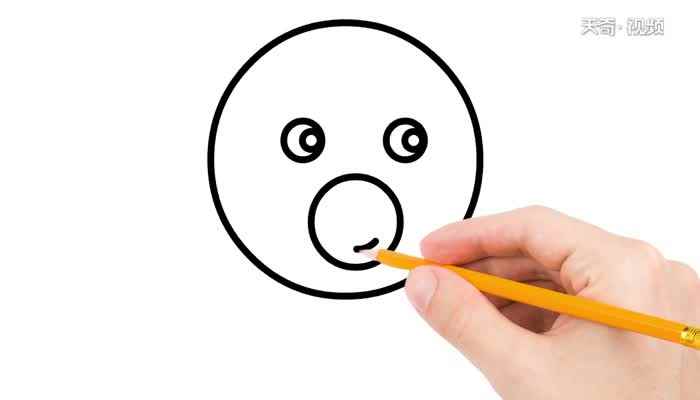 章鱼简笔画(先画一个圆表示章鱼的头)