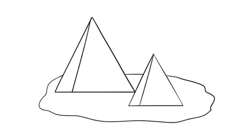金字塔简笔画教程(金字塔涂上颜色就可以了)
