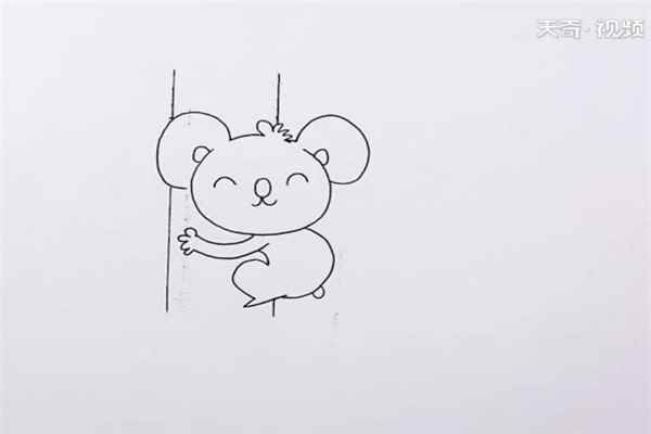 考拉简笔画(小考拉的头和两只大大的耳朵)