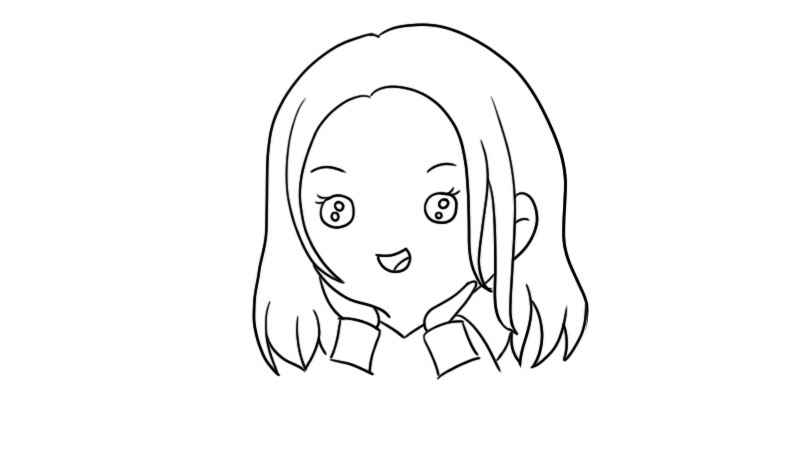 脸怎么画简笔画(画出发型和脸部五官轮廓)