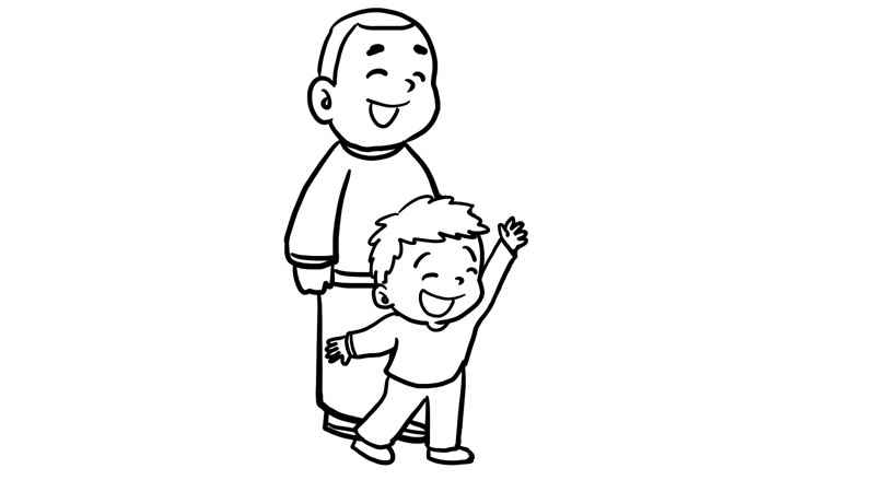 家庭日简笔画步骤(男孩的身体线条怎么画)