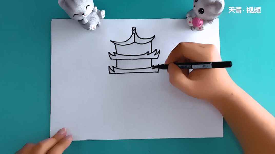 黄鹤楼简笔画(黄鹤楼的顶楼怎么画出来)