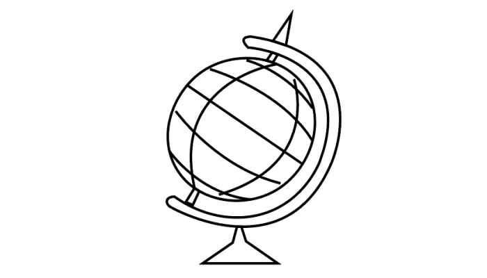 地球仪简笔画(画地球仪的球架有哪些)