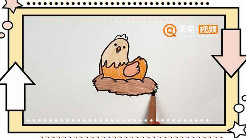 母鸡简笔画(铅笔勾画出母鸡的形状)