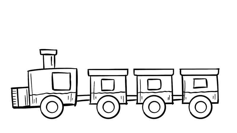 小火车简笔画(火车头和一节车厢的区别)