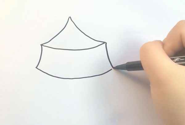 马戏团简笔画(马戏团帐篷的顶部画出来)